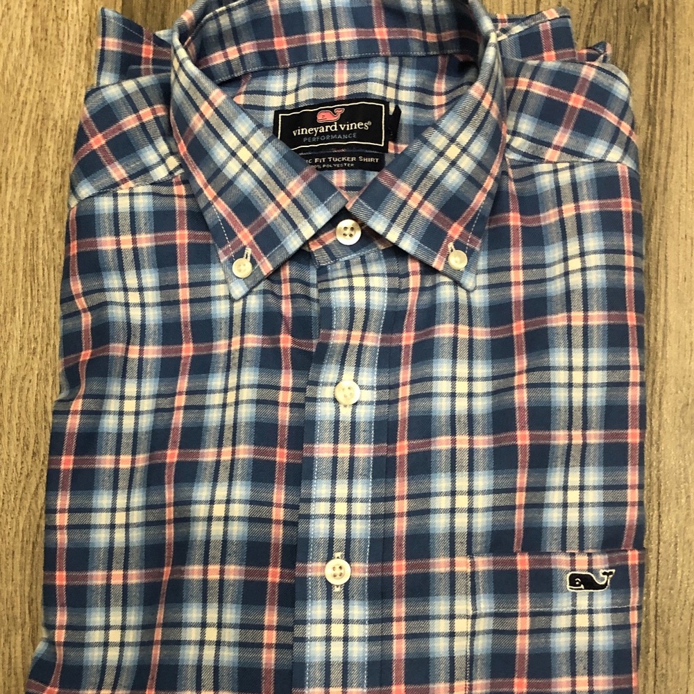 Vineyard Vines Murray Dress Shirt Mens Large Plaid